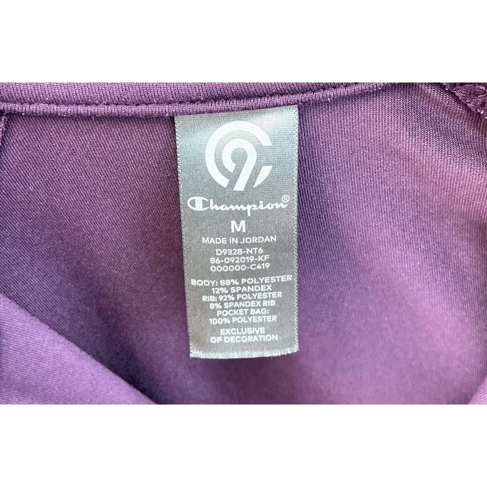 Champion C9 Athletic Zip Jacket Purple Sz M Athleisure Running Thumbholes - Picture 3 of 9
